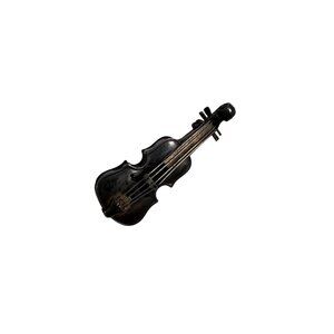 Victorian Sterling Silver Violin Brooch Antique Fiddle Pin 2 Inches Long